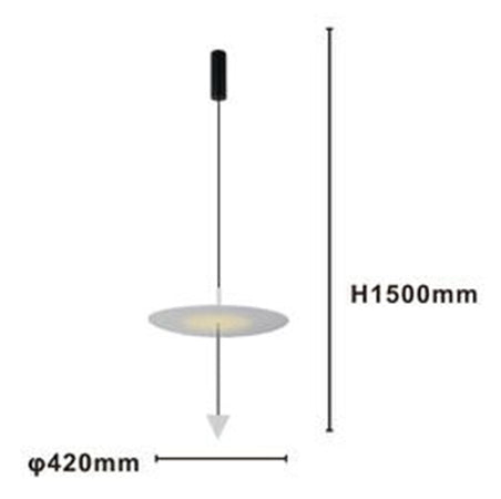 Lampadario A Sospensione Lampada 18w Luce Led 4000k Disco ø42cm Cono Bianco 33030