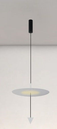 Lampadario A Sospensione Lampada 18w Luce Led 4000k Disco ø42cm Cono Bianco 33030