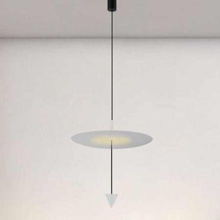 Lampadario A Sospensione Lampada 18w Luce Led 4000k Disco ø42cm Cono Bianco 33030