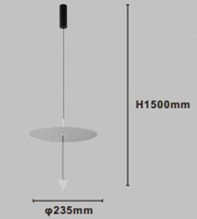 Lampadario A Sospensione Lampada 12w Luce Led 4000k Disco ø23.5cm Cono Bianco 32972