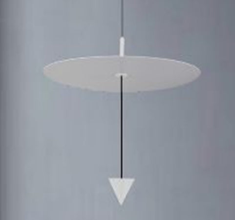 Lampadario A Sospensione Lampada 12w Luce Led 4000k Disco ø23.5cm Cono Bianco 32972