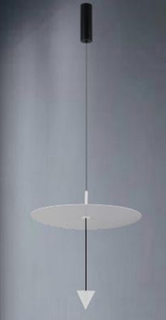 Lampadario A Sospensione Lampada 12w Luce Led 4000k Disco ø23.5cm Cono Bianco 32972