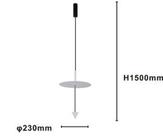 Lampadario A Sospensione Lampada 12w Luce Led 6500k Disco ø23cm Cono Bianco 32989