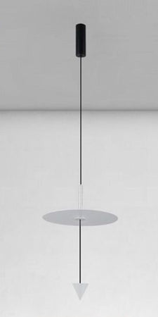 Lampadario A Sospensione Lampada 12w Luce Led 6500k Disco ø23cm Cono Bianco 32989