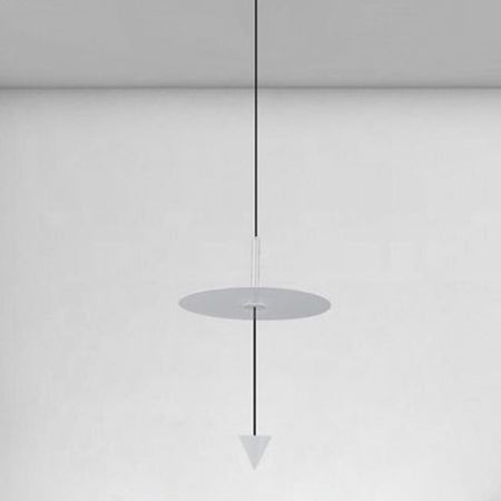 Lampadario A Sospensione Lampada 12w Luce Led 6500k Disco ø23cm Cono Bianco 32989