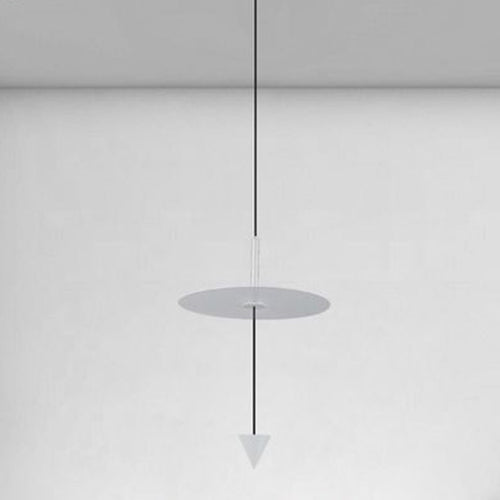 Lampadario A Sospensione Lampada 12w Luce Led 6500k Disco ø23cm Cono Bianco 32989