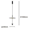 Lampadario A Sospensione Lampada 12w Luce Led 4000k Disco Bianco ø23cm Cono Nero 32996