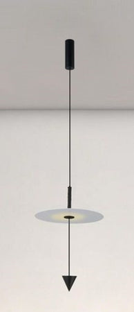 Lampadario A Sospensione Lampada 12w Luce Led 4000k Disco Bianco ø23cm Cono Nero 32996