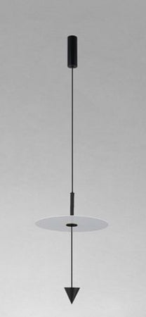 Lampadario A Sospensione Lampada 12w Luce Led 6500k Disco Bianco ø23cm Cono Nero 32009