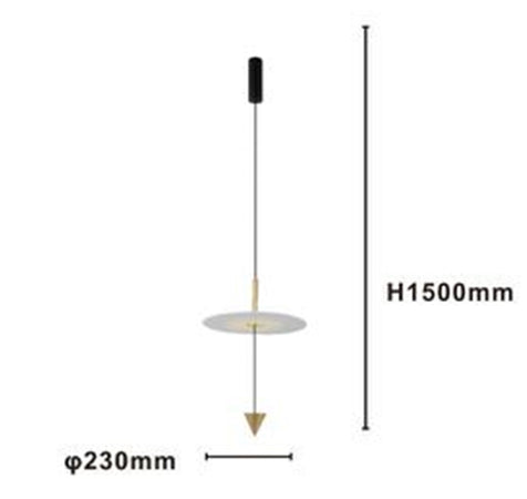 Lampadario A Sospensione Lampada 12w Luce Led 4000k Disco Bianco ø23cm Cono Oro 32016