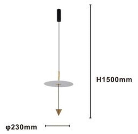 Lampadario A Sospensione Lampada 12w Luce Led 6500k Disco Bianco ø23cm Cono Oro 33023