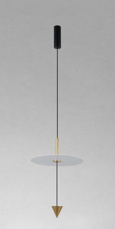 Lampadario A Sospensione Lampada 12w Luce Led 6500k Disco Bianco ø23cm Cono Oro 33023