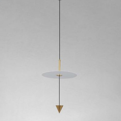 Lampadario A Sospensione Lampada 12w Luce Led 6500k Disco Bianco ø23cm Cono Oro 33023