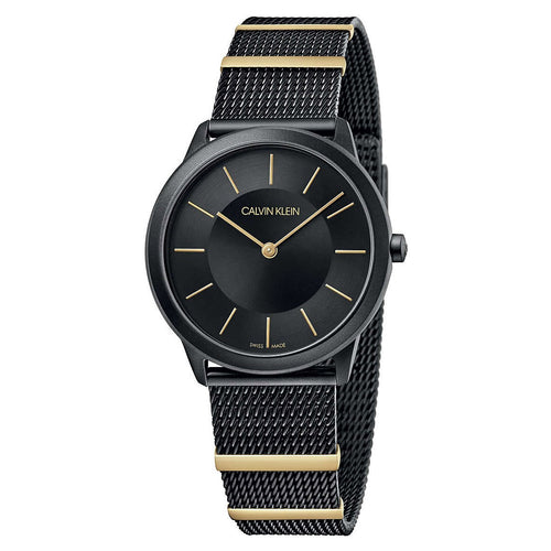 Orologio CALVIN KLEIN donna Minimal tempo acciaio nero / oro