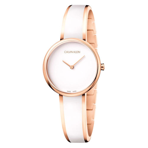 Orologio CALVIN KLEIN donna Seduce acciaio bianco / oro rosa