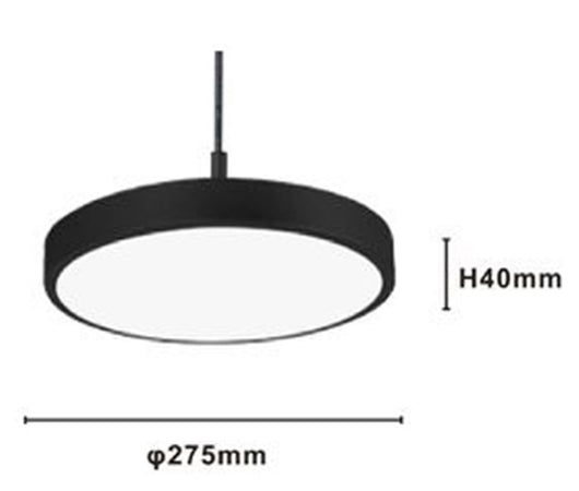 Lampadario A Sospensione Led 40w Nero Cerchio Tondo Moderno Minimal Luce 6500k 32903