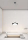 Lampadario A Sospensione Led 40w Nero Cerchio Tondo Moderno Minimal Luce 6500k 32903