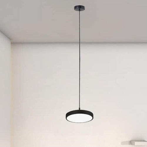 Lampadario A Sospensione Led 40w Nero Cerchio Tondo Moderno Minimal Luce 6500k 32903