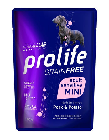 Prolife Grain Free mangime umido Cani Adulti Mini maiale e patate 100 gr