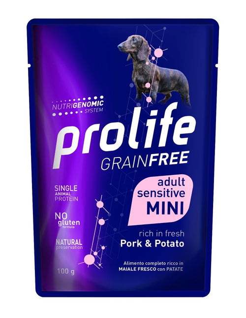 Prolife Grain Free mangime umido Cani Adulti Mini maiale e patate 100 gr