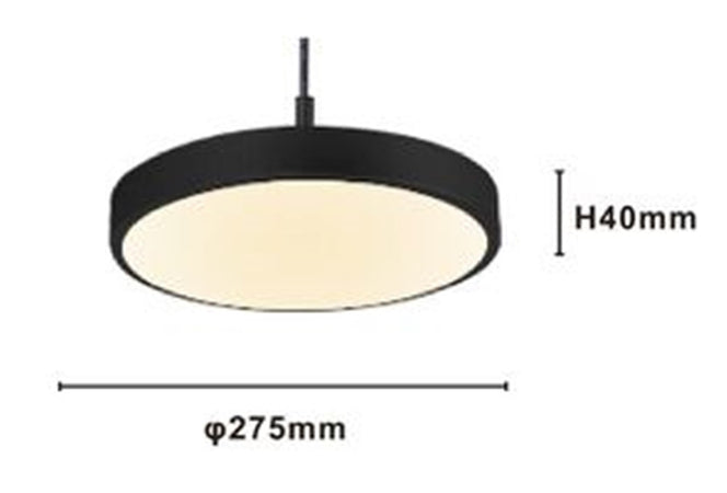 Lampadario A Sospensione Led 40w Nero Cerchio Tondo Moderno Minimal Luce 4000k 32897