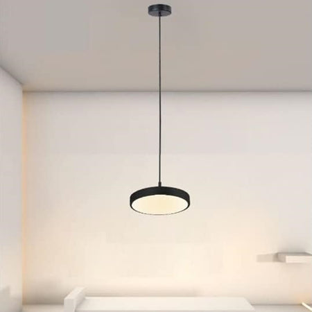 Lampadario A Sospensione Led 40w Nero Cerchio Tondo Moderno Minimal Luce 4000k 32897