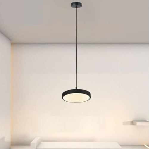 Lampadario A Sospensione Led 40w Nero Cerchio Tondo Moderno Minimal Luce 4000k 32897