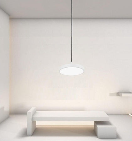 Lampadario A Sospensione Led 40w Bianco Cerchio Tondo Moderno Minimal Luce 6500k 32880