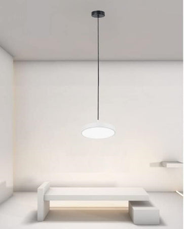 Lampadario A Sospensione Led 40w Bianco Cerchio Tondo Moderno Minimal Luce 6500k 32880