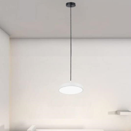 Lampadario A Sospensione Led 40w Bianco Cerchio Tondo Moderno Minimal Luce 6500k 32880