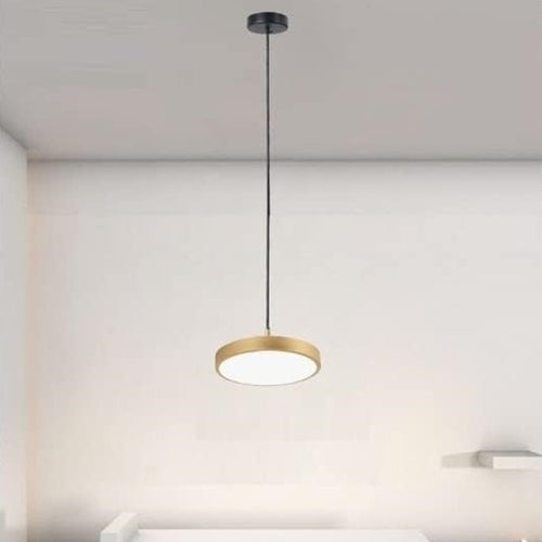 Lampadario A Sospensione Led 40w Oro Cerchio Tondo Moderno Minimal Luce 6500k 32927