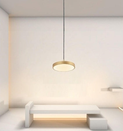 Lampadario A Sospensione Led 40w Oro Cerchio Tondo Moderno Minimal Luce 4000k 32910