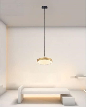 Lampadario A Sospensione Led 40w Oro Cerchio Tondo Moderno Minimal Luce 4000k 32910