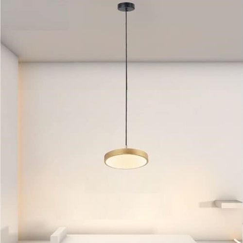 Lampadario A Sospensione Led 40w Oro Cerchio Tondo Moderno Minimal Luce 4000k 32910