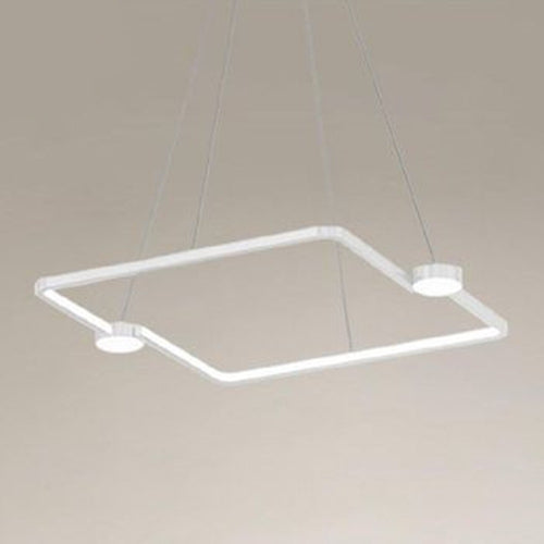 Lampadario A Sospensione Led 30w Quadrato Con Telecomando Design Moderno Bianco 71163