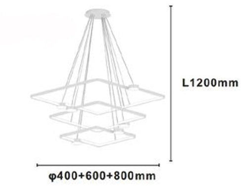 Lampadario A Sospensione Led 112w 3 Quadrati Con Telecomando Design Moderno Bianco 71224