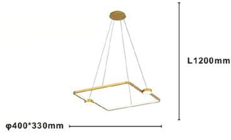 Lampadario A Sospensione Led 30w Quadrato Con Telecomando Design Moderno Oro 71170