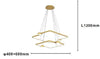 Lampadario A Sospensione Led 60w 2 Quadrati Con Telecomando Design Moderno Oro 71200