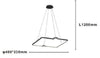 Lampadario A Sospensione Led 30w Quadrato Con Telecomando Design Moderno Nero 71187
