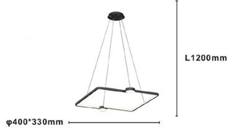 Lampadario A Sospensione Led 30w Quadrato Con Telecomando Design Moderno Nero 71187