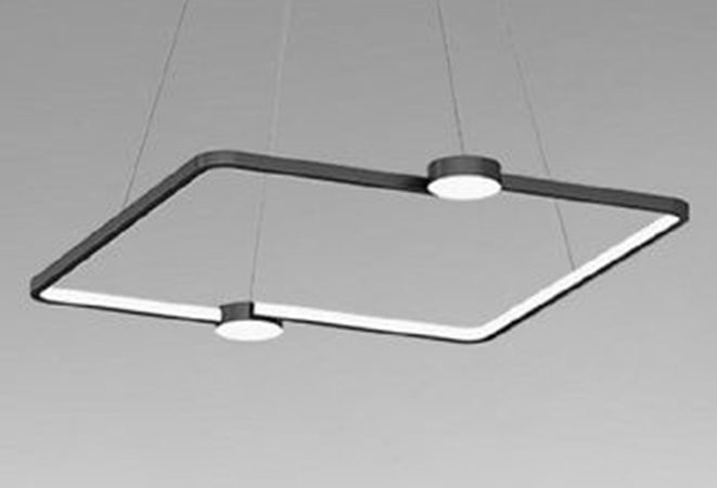 Lampadario A Sospensione Led 30w Quadrato Con Telecomando Design Moderno Nero 71187