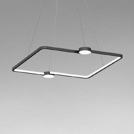 Lampadario A Sospensione Led 30w Quadrato Con Telecomando Design Moderno Nero 71187