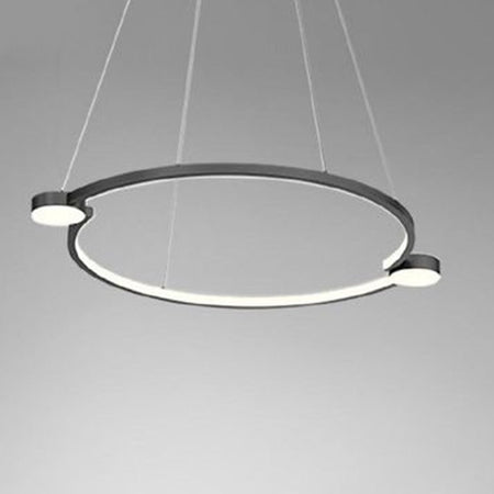 Lampadario A Sospensione Led 20w Cerchio Con Telecomando Design Moderno Nero 71095