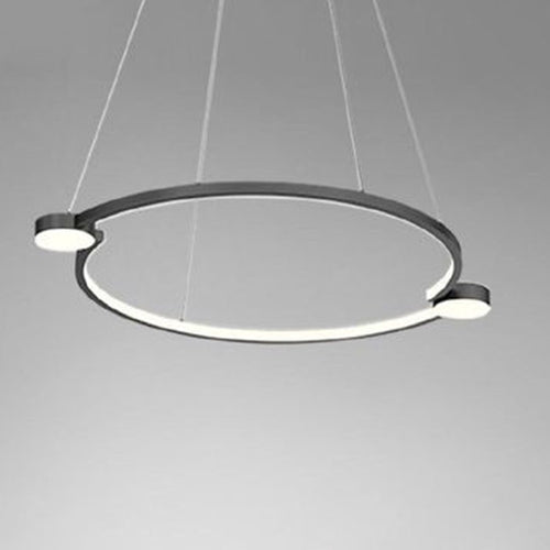 Lampadario A Sospensione Led 20w Cerchio Con Telecomando Design Moderno Nero 71095