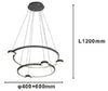 Lampadario A Sospensione Led 60w 2 Cerchi Con Telecomando Design Moderno Nero 71125