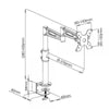 Supporto da scrivania per Monitor 13-27'' braccio lungo inclinabile