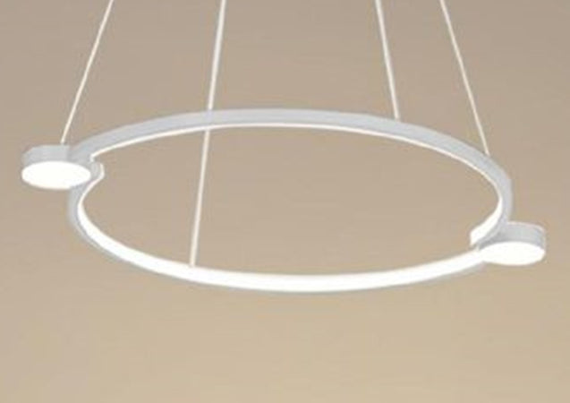 Lampadario A Sospensione Led 20w Cerchio Con Telecomando Design Moderno Bianco 71071