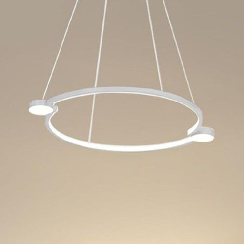 Lampadario A Sospensione Led 20w Cerchio Con Telecomando Design Moderno Bianco 71071