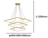 Lampadario A Sospensione Led 112w 3 Quadrati Con Telecomando Design Moderno Oro 71231