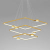 Lampadario A Sospensione Led 112w 3 Quadrati Con Telecomando Design Moderno Oro 71231